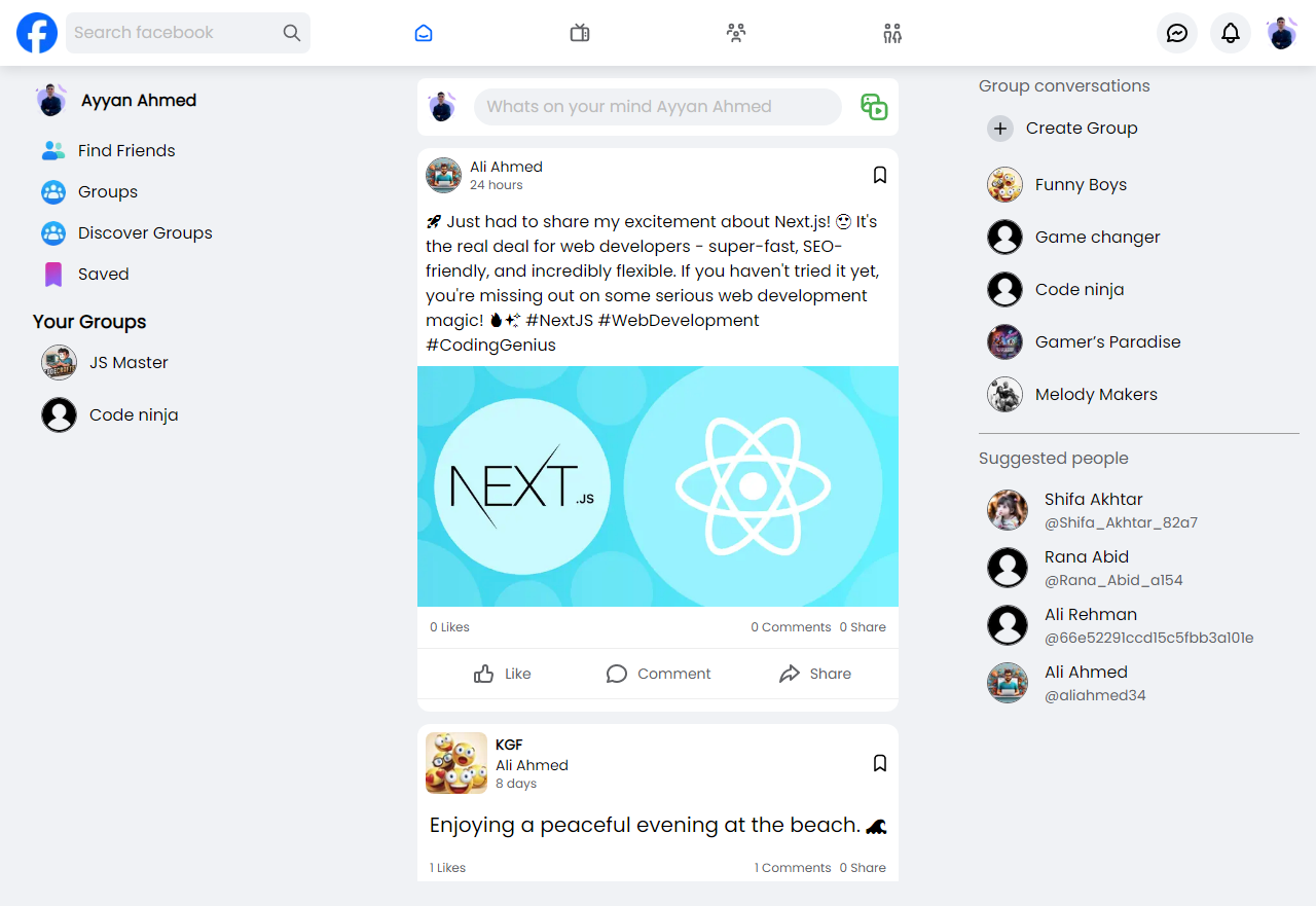 Facebook Clone (Next.js)